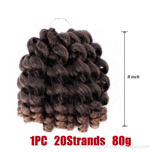 8inch Solid Colors Wand Curl Crochet Braids 20 Roots Curl Synthetic Crochet Braids Hair Extension for Black Women
